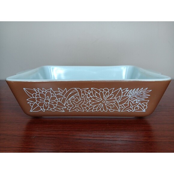 PYREX Woodland Refrigerator 503-B Casserole Dish 1.5 Liter Brown Vintage 1970s - Picture 1 of 6